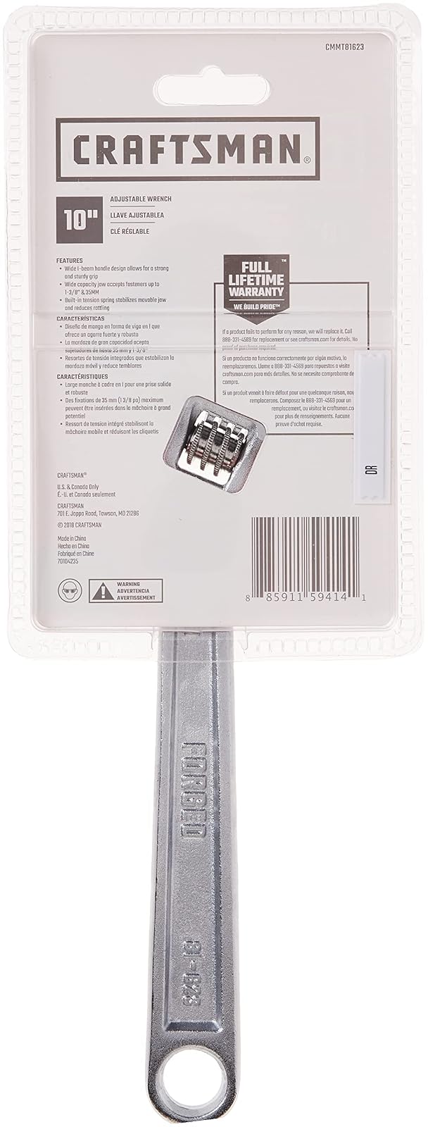 CRAFTSMAN CMMT81623 - Llave inglesa ajustable (25,4 cm)