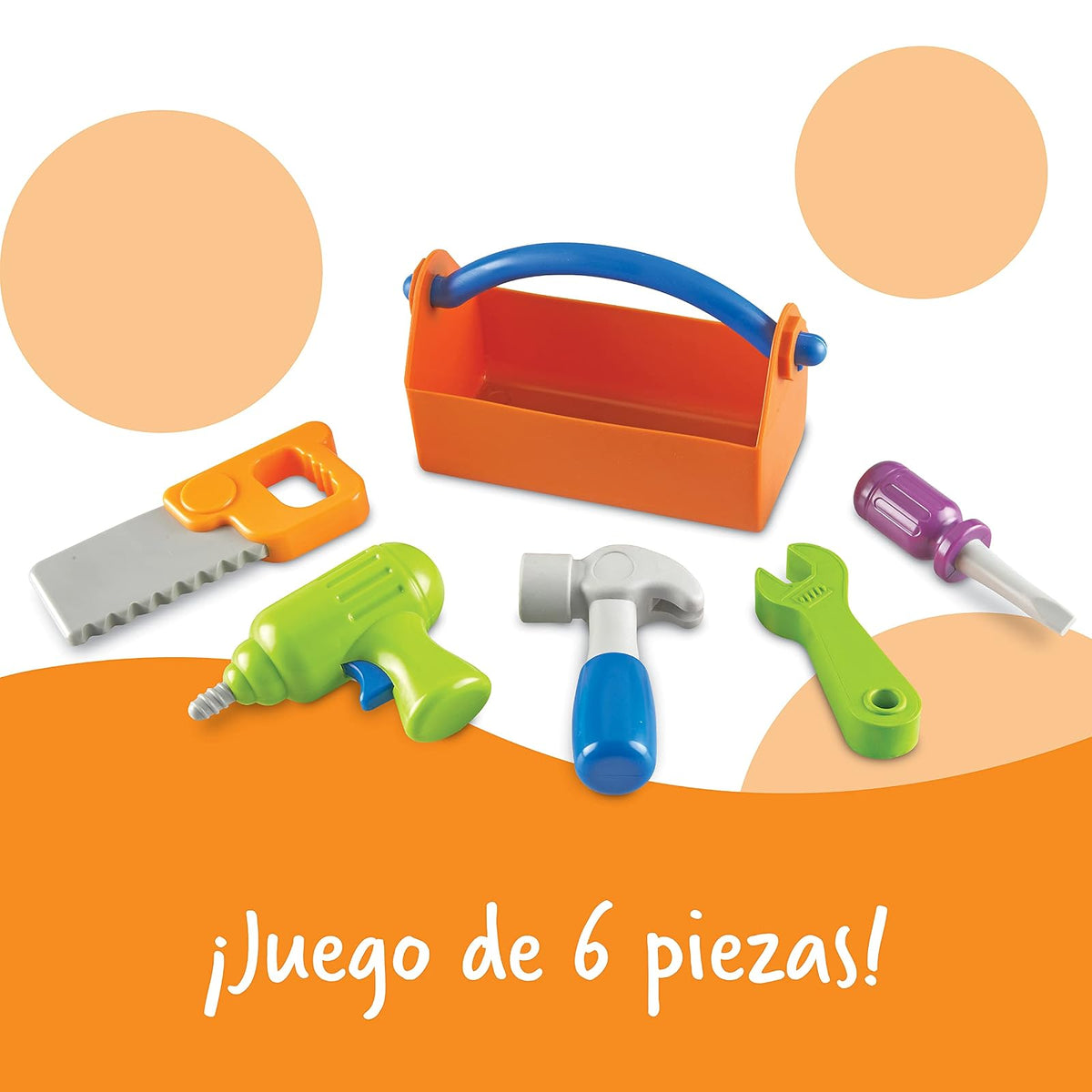 Learning Resources New Sprouts Fix It, Set de Herramientas para Niños, Juguetes de Motricidad Fina, Juguetes de Construccion, Juegos de Roles y Simulacion, 6 Piezas, Mayores de 2 años