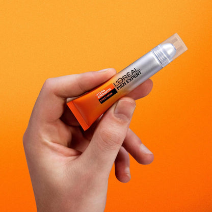 L'Oreal Paris Roll On Crema para Ojos, Men Expert, 10 ml | Fórmula para hombre con efecto hielo, vitamina C y cafeína que Hidrata 24 horas y reduce ojeras en rutinas de día o de noche