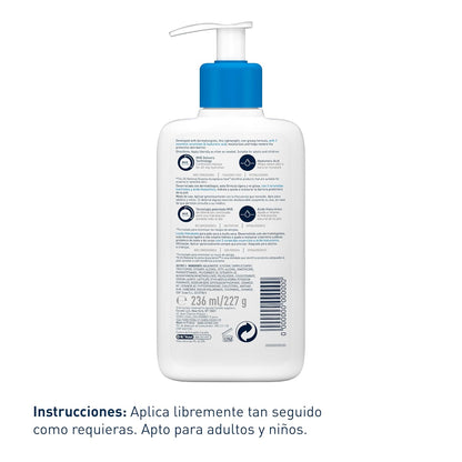 CeraVe Loción Hidratante de Rostro y Cuerpo para Piel Seca con Ácido Hialurónico 236ml