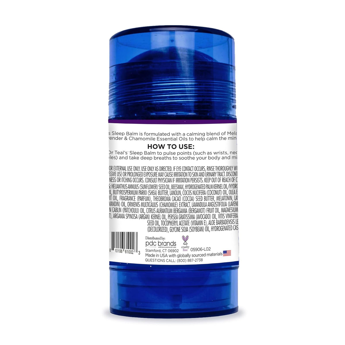 Dr Teal's Skin Care Agent S 2.5oz Blsamo Dormir Melatonina Aceites | 2.5 oz, aceites esenciales, bálsamo corporal, aplicación puntos pulso