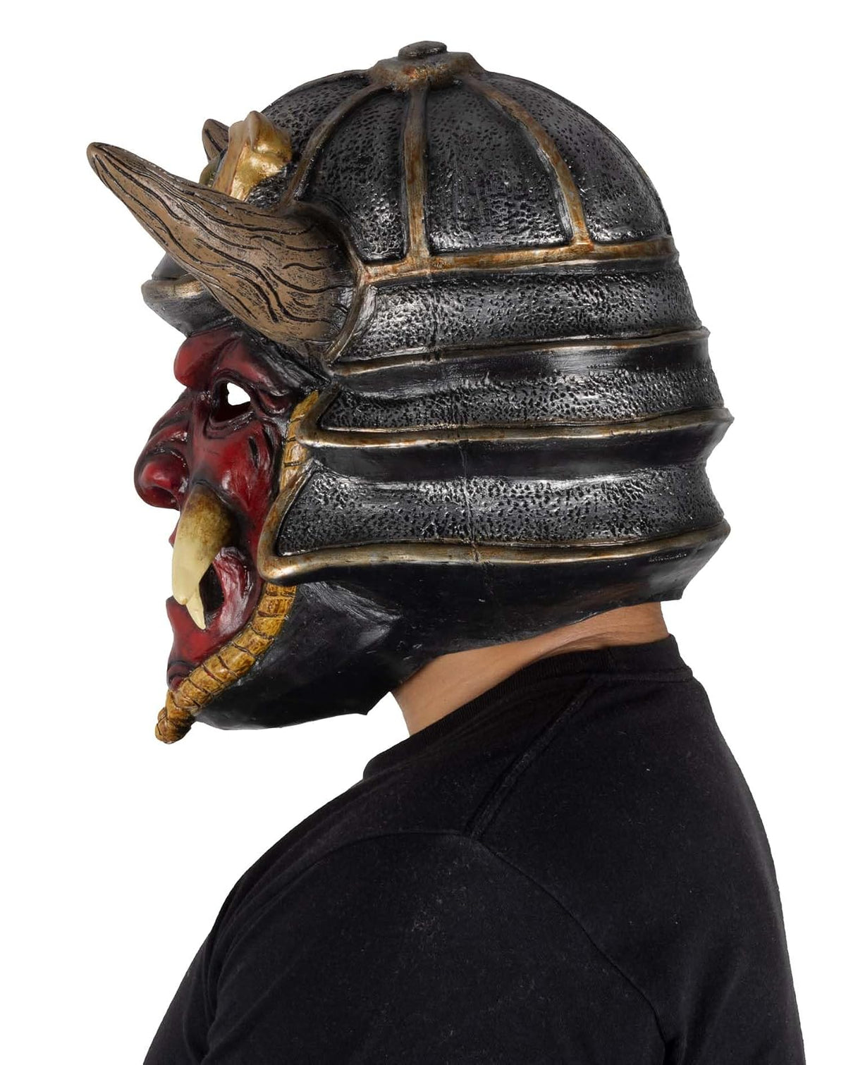 Ghoulish Productions Máscara de látex Possessed Samurai – Máscara de Samurai Rojo Unitalla para Adulto, Ideal para usar en Fiestas de Halloween, Casas del terror o Decoración Terrorifica