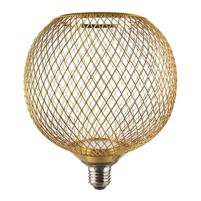 Tecnolite - Foco Globo Malla Metálica LED 4.5 W, Luz Ámbar, Base E27, No atenuable