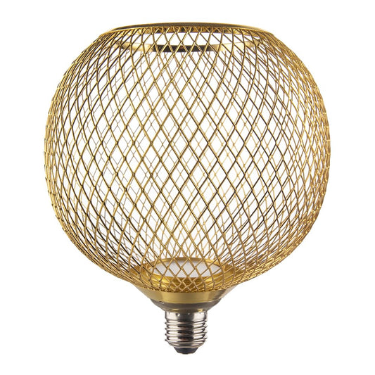 Tecnolite - Foco Globo Malla Metálica LED 4.5 W, Luz Ámbar, Base E27, No atenuable