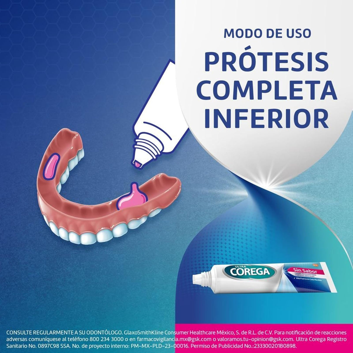 Corega Ultra Crema Adhesiva para Prótesis Dentales Sin Sabor 70g