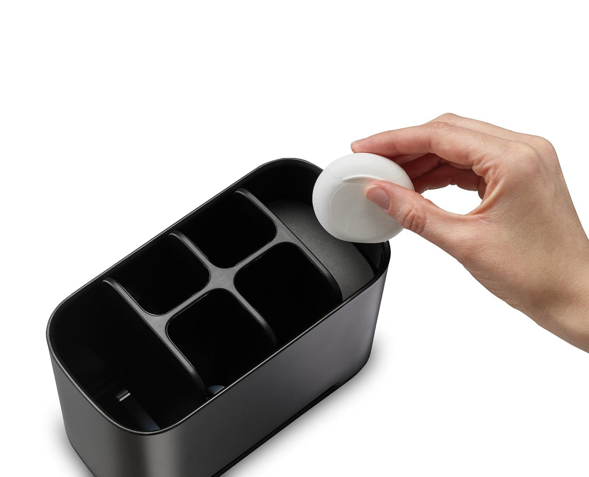 Joseph Joseph Easy-Store - Soporte para Cepillo para Polvo de Dientes, Almacenamiento de baño, Grande, Negro Mate