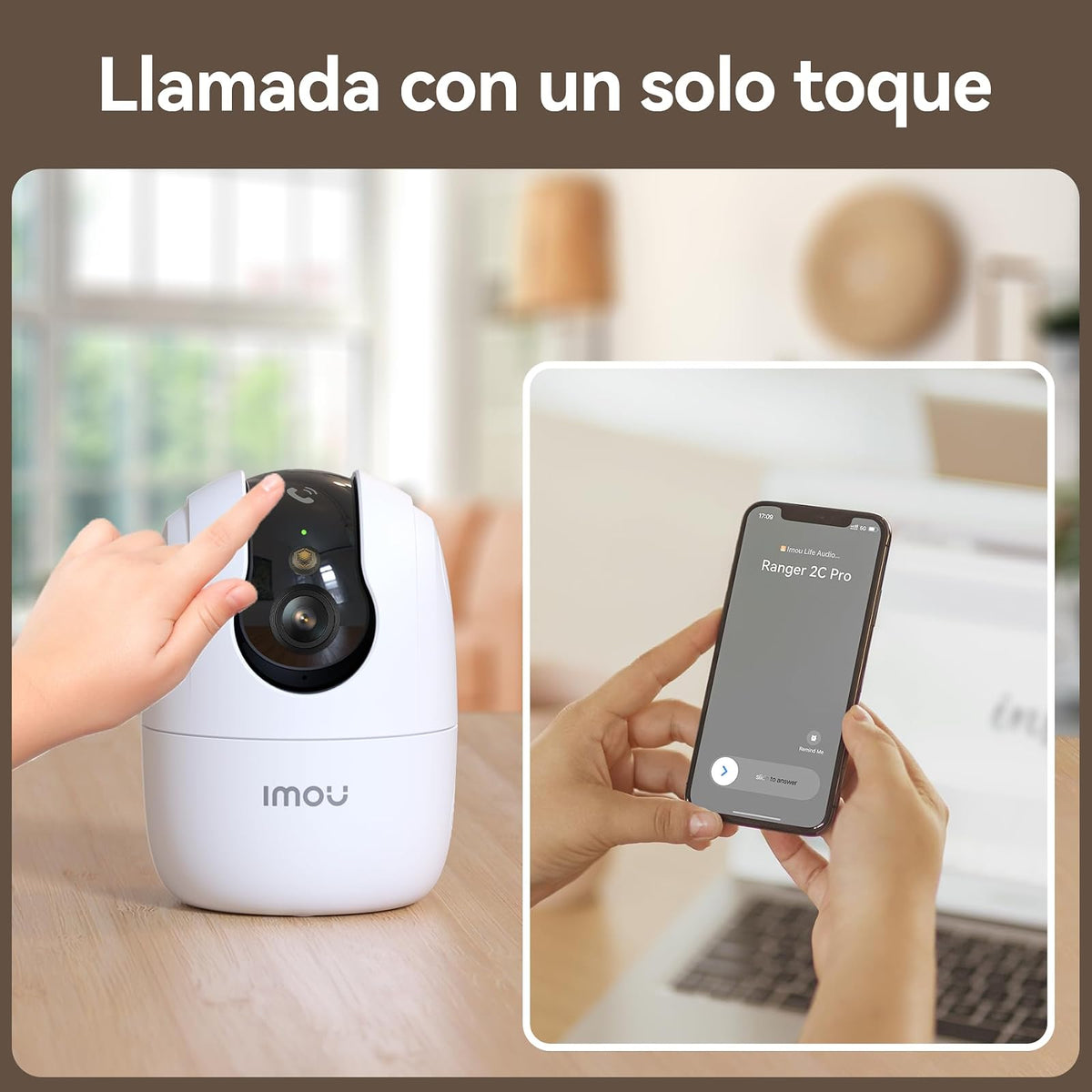 Imou Ranger Pro Cámara de Seguridad WiFi 6 Interior 5MP con Visión Nocturna Full Color, Detección de Personas y Mascotas, Seguimiento Inteligente y Audio Bidireccional