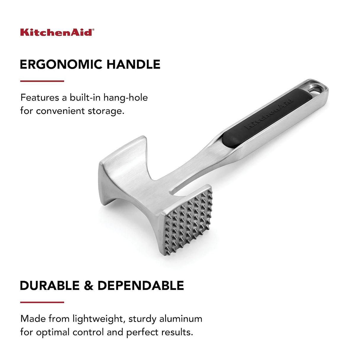 KitchenAid Gourmet - Ablandador de carne, talla única, color negro