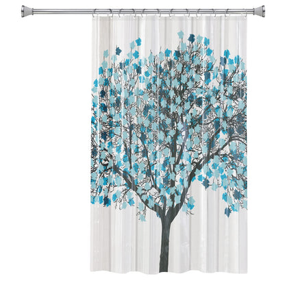 Splash Home EVA Cortina de baño, 1.78 m x 1.83 m, Azul follaje