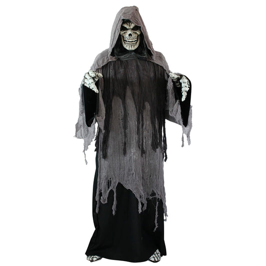 Grim Reaper Costume, Mega Disfraz de Calavera del Más Alla, Traje de Calaca de la Muerte Ideal para Halloween y Día de Muertos
