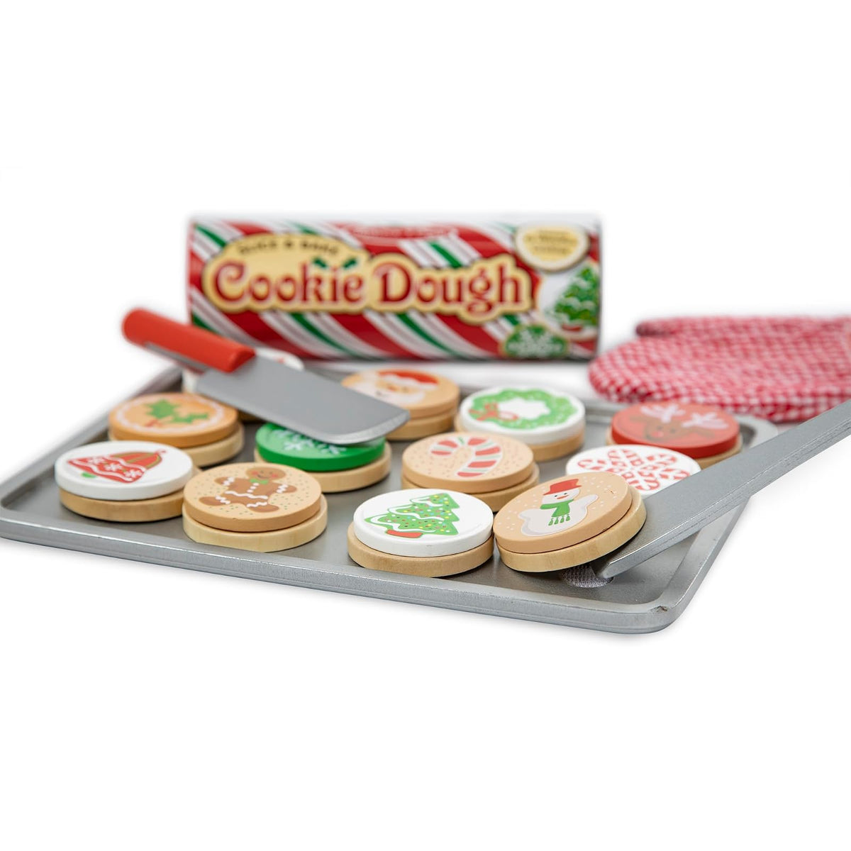 Melissa & Doug Juego de Madera Para Rebanar y Hornear Galletas de Navidad