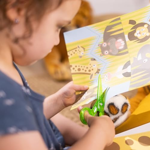 Melissa & Doug Safari Scissor Skills Activity Pad with Child-Safe Scissors – 20 Pages
