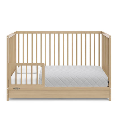 Graco Teddi Cuna convertible 5 en 1 con cajón (Natural) - Certificación GREENGUARD Gold, cuna con cajón combo, cajón de almacenamiento de tamaño completo