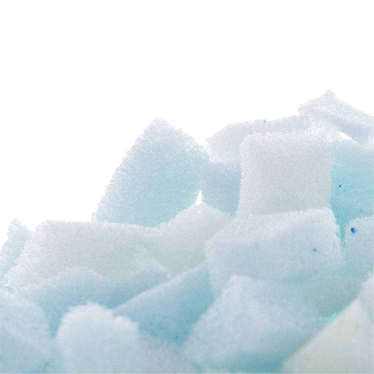 Linenspa Espuma viscoelástica triturada, Espuma Artesanal, Relleno de Repuesto para Almohadas, puf, sillas, Camas para Perros, Animales de Peluche y Manualidades, 2.5 Libras, Azul