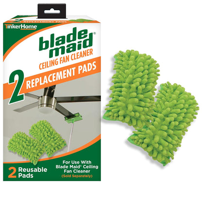 Blade Maid - Almohadillas para Orejas limpiadoras de Microfibra para Ventilador de Techo | Almohadillas para Orejas Reutilizables de Repuesto para Limpieza de Hojas con Poste Extensible, Plumero de