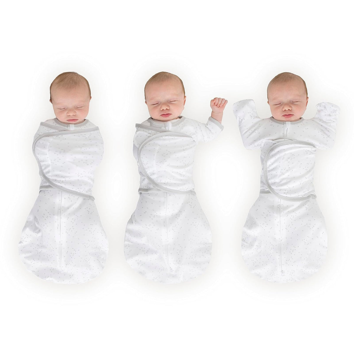 Amazing Baby Omni - Saco envolvente de 6 vías con mangas envolventes y puños de manopla, fácil transición de envoltura, mejor sueño para bebés recién nacidos, niños y niñas, confeti de ley, S, 0-3 meses - Confeti de ley
