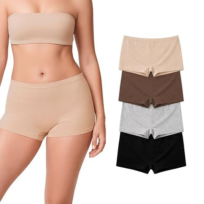 BODYcontrol Calzones de Mujer Algodón Corte Boxer Pack, Boxers Boyshorts Suaves, Ropa Interior Mujer Lencería Dama Bragas Pantaletas Panties Stretch Básicos Confort Set Diario 2911