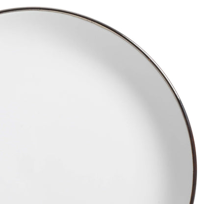 Gibson Home - Vajilla Rockaway redonda de gres, servicio para 4 (16 piezas), color blanco mate y metálico