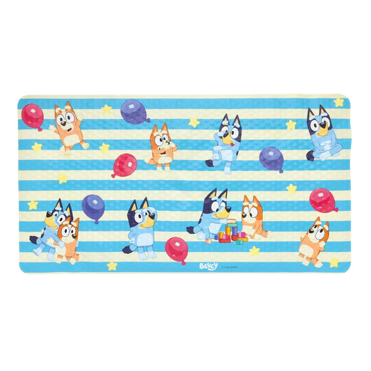 Bluey - Alfombrilla de baño para niños, niños pequeños y bebés, 15.5 x 22 Pulgadas, Antideslizante, Alfombrilla de Tina con ventosas, Lavable a máquina, Acolchada para Proteger, fácil de Limpiar