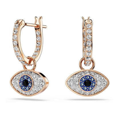 Symbolica arete de gota, Ojo, multicolor, baño en tono oro rosa