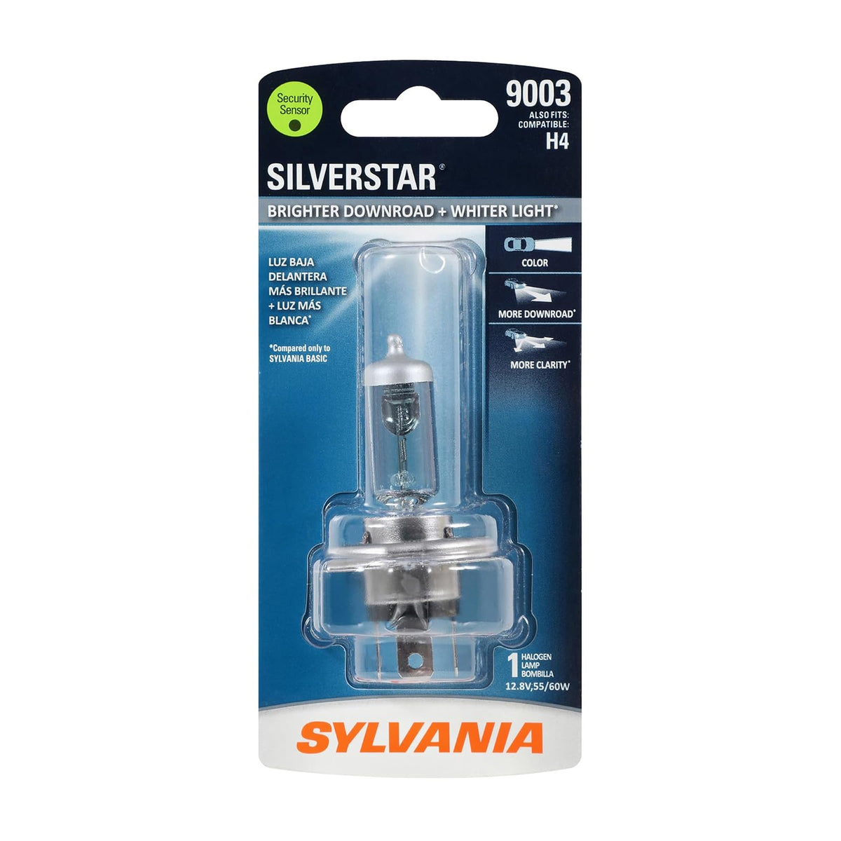 Sylvania SilverStar Foco Principal 9003/H4 de Alto Rendimiento, Blanco