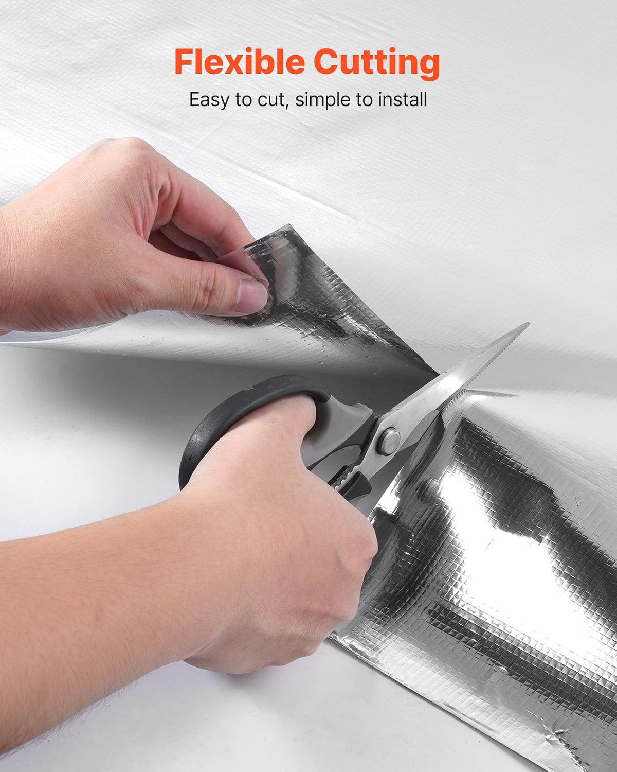 VEVOR Rollo de Aislamiento Reflectante Doble, Barrera Radiante de Tela Tejida sin Perforar, 38,1 x 1,22 m x 0,15 mm, Lámina de Aluminio de Doble Cara, Reflectividad ≥ 95%, para Techos y Ventanas