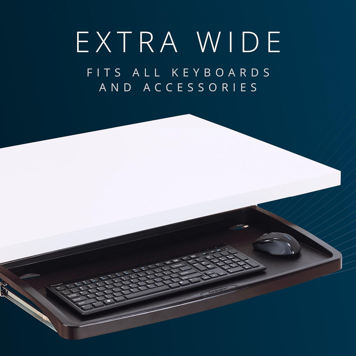 Kensington K60004US Cajón para Teclado cómodo para Debajo del computadora con Sistema SmartFit