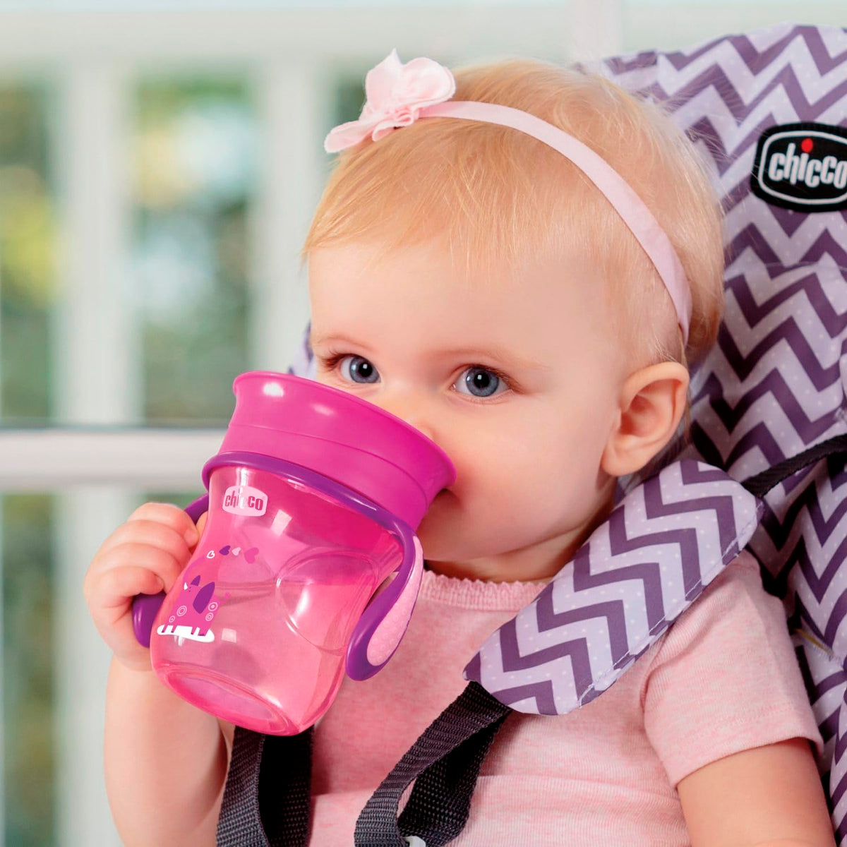 CHICCO, Vaso Entrenador Perfect Cup 360, 12m+, Color Rosa