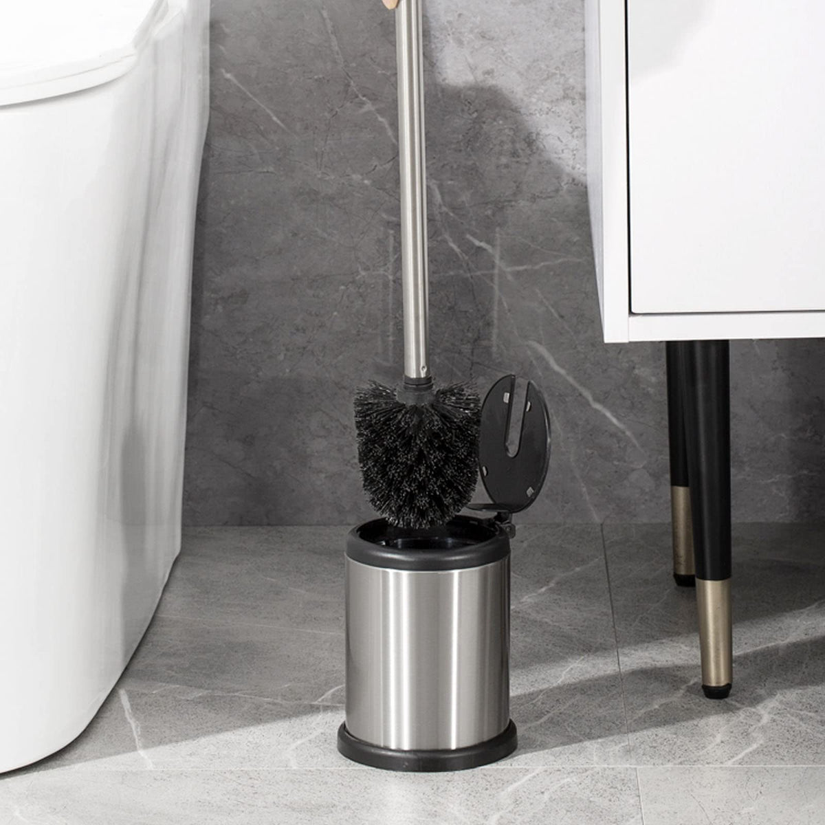 Casaphoria Juego Cepillo para Inodoro Acero Inoxidable con Soporte