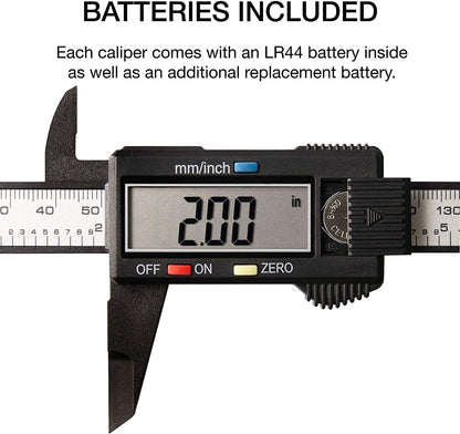 NEIKO 01417A - Pinza digital de 6 pulgadas | Herramienta de medición electrónica | Rango de 0-6 pulgadas o 0-150 mm | Pulgadas y milímetros | visualización LCD grande | Mandíbula de medición externa e