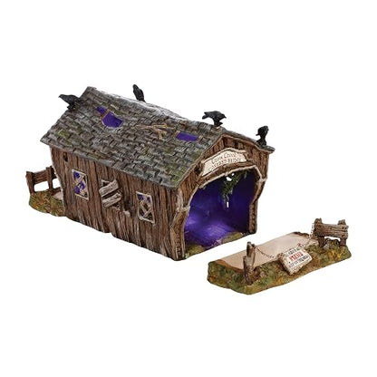 Department 56 Accesorios para pueblos Halloween Crow Creek - Figura de Accesorio de Puente Cubierto, 4.7 Pulgadas
