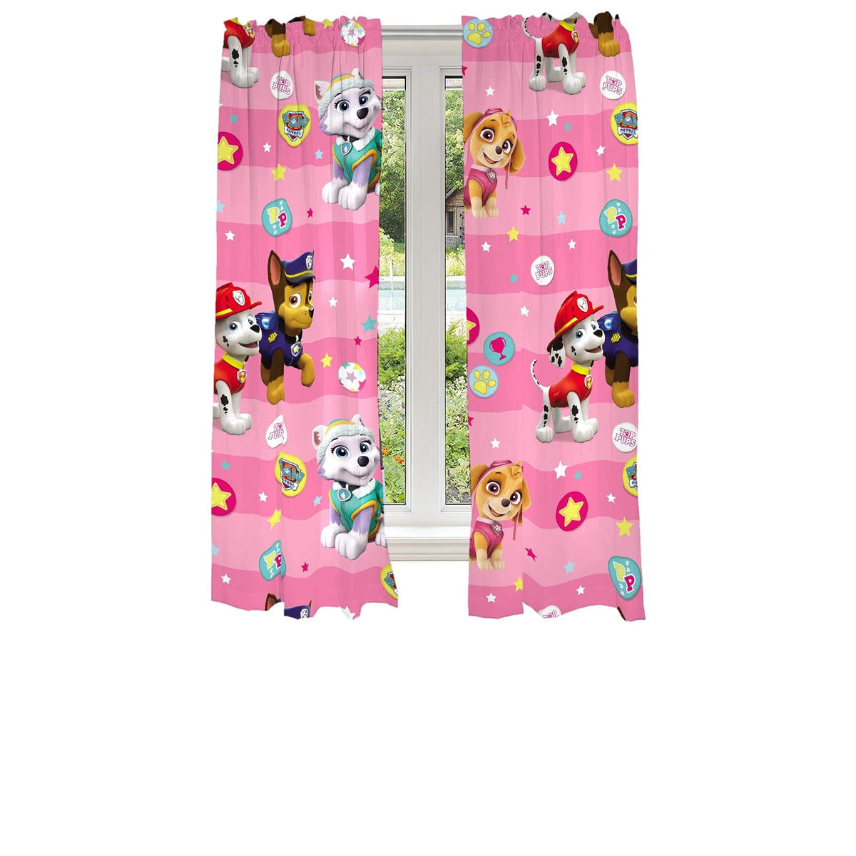 Franco Juego de Cortinas Infantiles con Personajes con Licencia - 160An x 208.3Al cm (1 Paneles) - Paw Patrol Girls