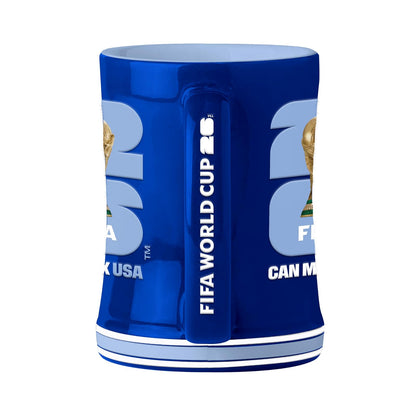 Honav United States Soccer FIFA World Cup 2026 - Taza de café esculpida de 14 onzas, taza de café de cerámica con diseño elevado, regalo perfecto para fanáticos y coleccionistas del fútbol de Estados