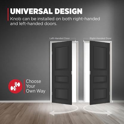Kwikset Pismo - perilla para puerta de entrada con cerradura y llave, mango con llave segura exterior, entrada frontal y recámara, negro mate, resistente a las púas SmartKey Rekey Security y Microban,