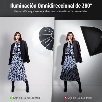 NEEWER 35"/90 cm Softbox Linterna con Liberación Rápida Un Paso,Difusor Luz 360° con Faldón,Montura Bowens para CB60 CB100 CB150 Luces Video, Compatible con Aputure 600d Amaran 60x Godox SL60W,NS90L