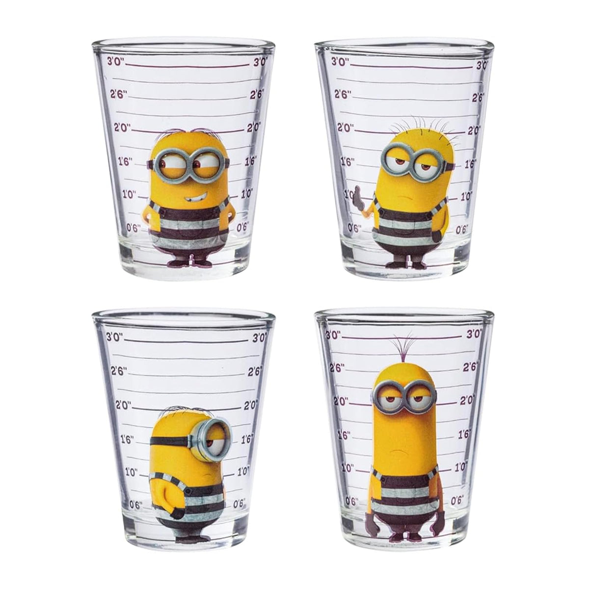Minion de Mi villano favorito, foto de identificación policial, minis, vaso para tragos, Multicolor, 29.57ml, 1