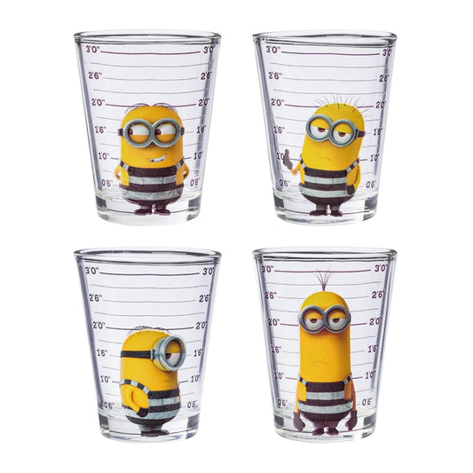 Minion de Mi villano favorito, foto de identificación policial, minis, vaso para tragos, Multicolor, 29.57ml, 1