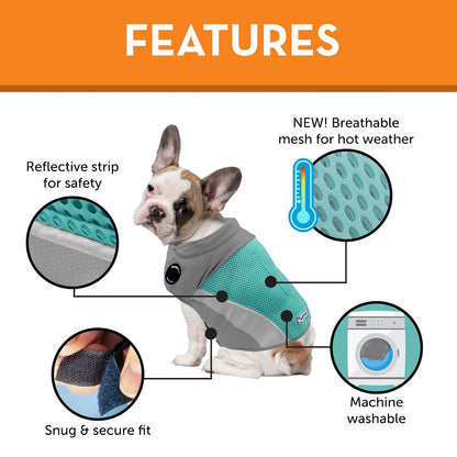 Thundershirt Breeze para Perros, Talla XS, Agua, Tela de Malla Extra Transpirable, Chaleco de Alivio de la ansiedad para Perros para el estrés Diario y la Calma Durante tormentas de truenos y Fuegos
