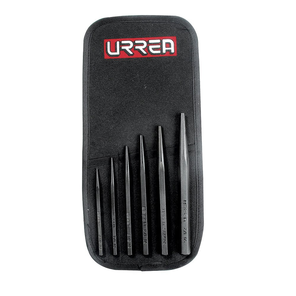 Urrea 50A Juego de punzones guía botador cortos, 6 piezas