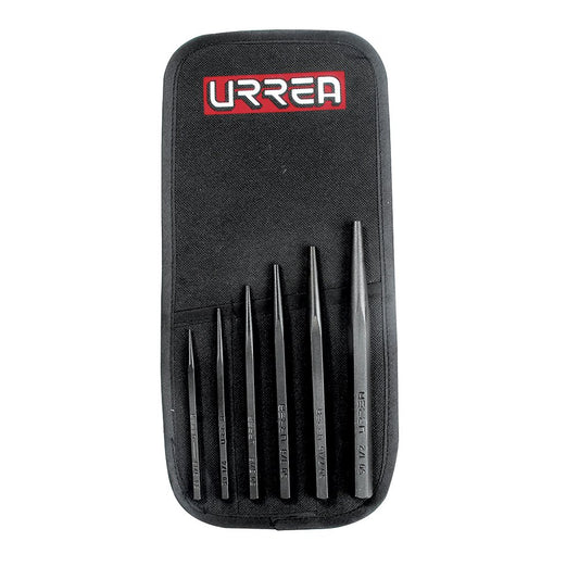 Urrea 50A Juego de punzones guía botador cortos, 6 piezas