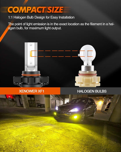 SEALIGHT 5202 5201 Bombillas LED Antiniebla 4000 lm 3000 K Amarillo 11 W