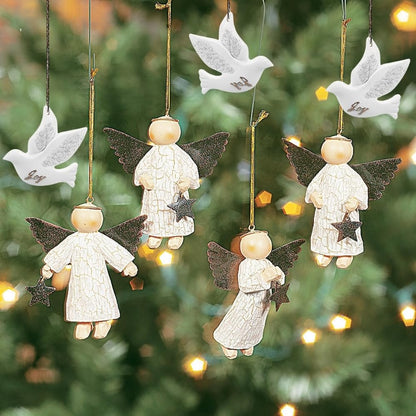 Fun Express Adornos de Paloma de Paz, Amor y alegría, Juego de 12 Unidades, árbol de Navidad y decoración del hogar