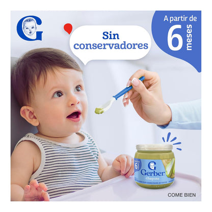 Gerber Papilla Etapa 2 Chayote, Paquete de 12 Frascos de 113 g c/u
