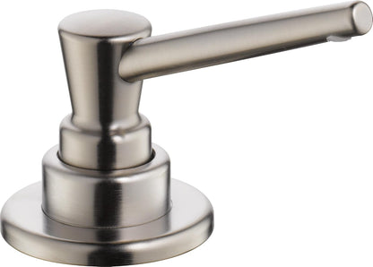 Delta Faucet - Dispensador de jabón y loción de níquel cepillado, dispensador de jabón para encimera, dispensador de jabón para montaje en cubierta de llenado superior, acero inoxidable RP1001SS