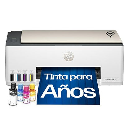 HP Impresora Multifuncional Smart Tank 583, Todo-en-Uno, Tanque de Tinta, WiFi, USB, Bluetooth, Smart, AirPrint, Impresión, Copiado, Escaneo (4A8D7A#AKY)