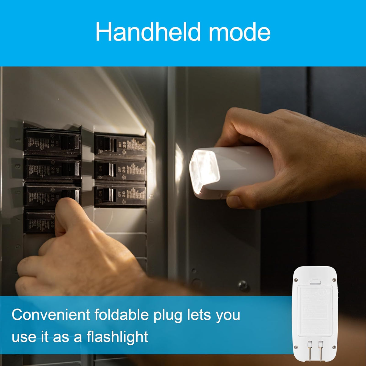 General Electric 37373 GE Basic Power Failure Night Light 1 paquete, color blanco | Recargable