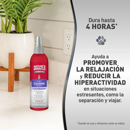 Nature's Miracle - Advanced Platinum - Spray Calmante para Gatos - 236 ml - para relajación y Reduce hioeractividad en Situacionesde estres - Funciona en 10 Minutos