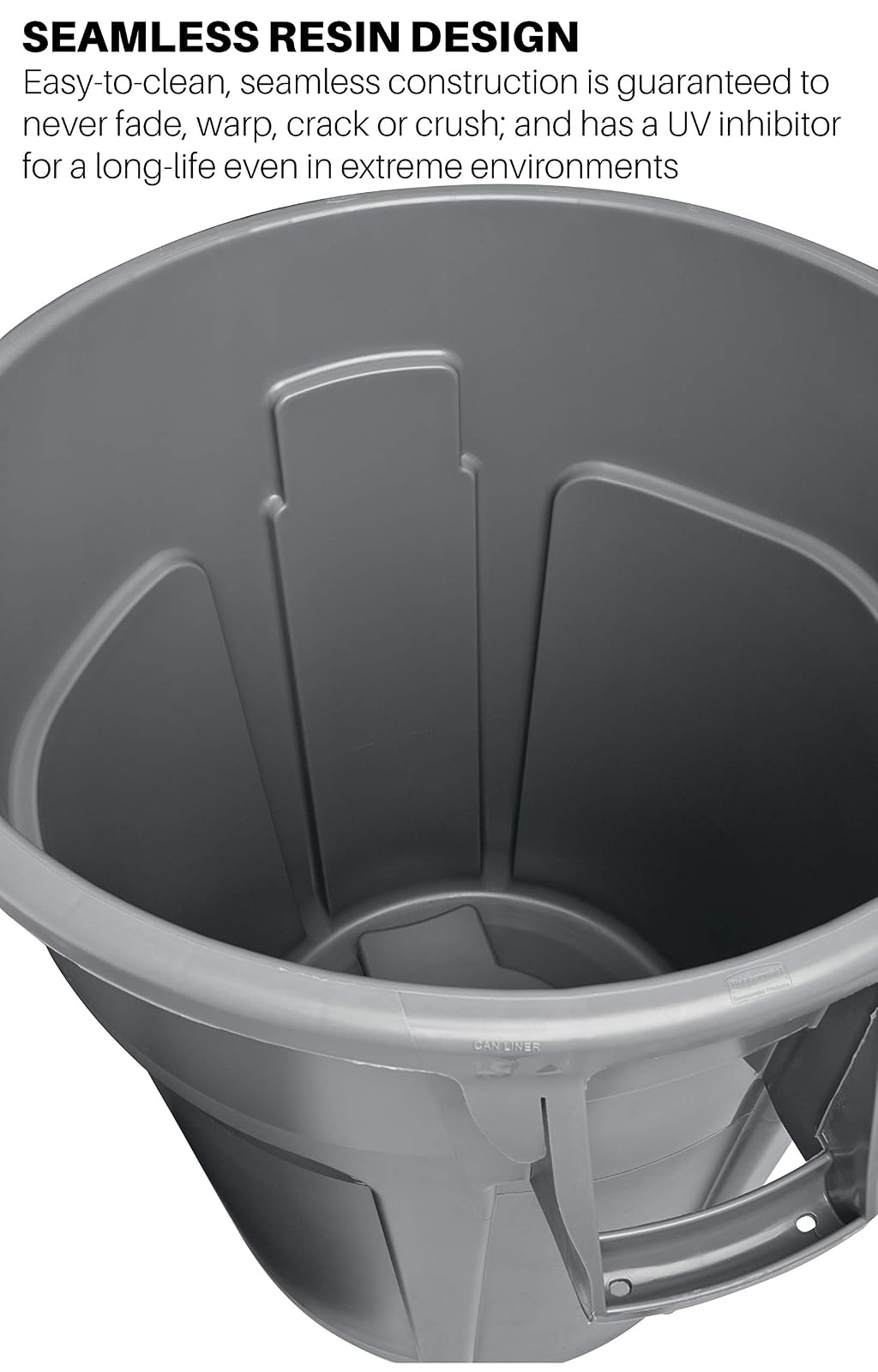 Rubbermaid Commercial Products - Cubo de basura/basura/basurero resistente FG261000GRAY BRUTE, paquete de 6