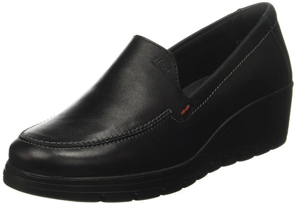 Flexi Mocasin para Mujer con Tacón Corrido de Piel Color Arena, Cómodo y Elegante 104806