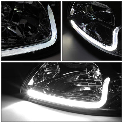 DNA Motoring Faros Delanteros LED DRL para Ford Mustang 99-04, Ámbar/Ahumado